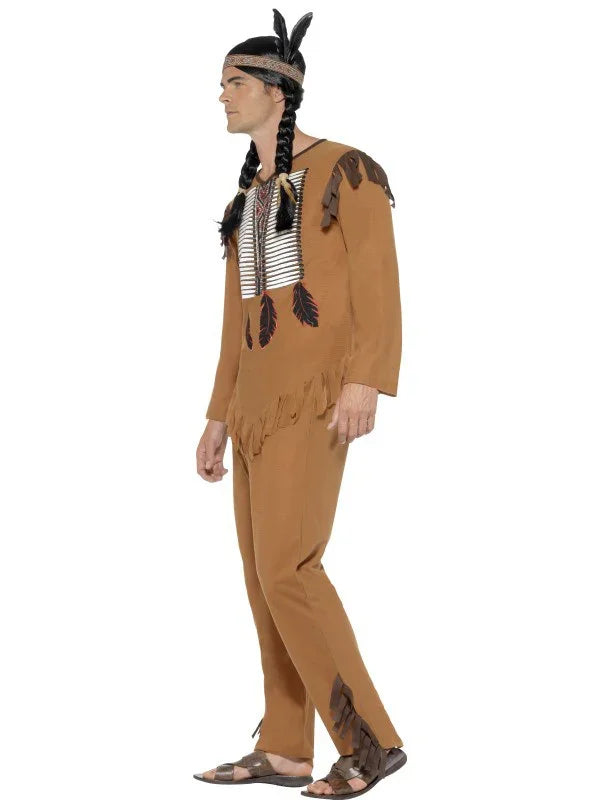 Disfraz de Indio Marrón Claro para Hombre Indios y Vaqueros Smiffys