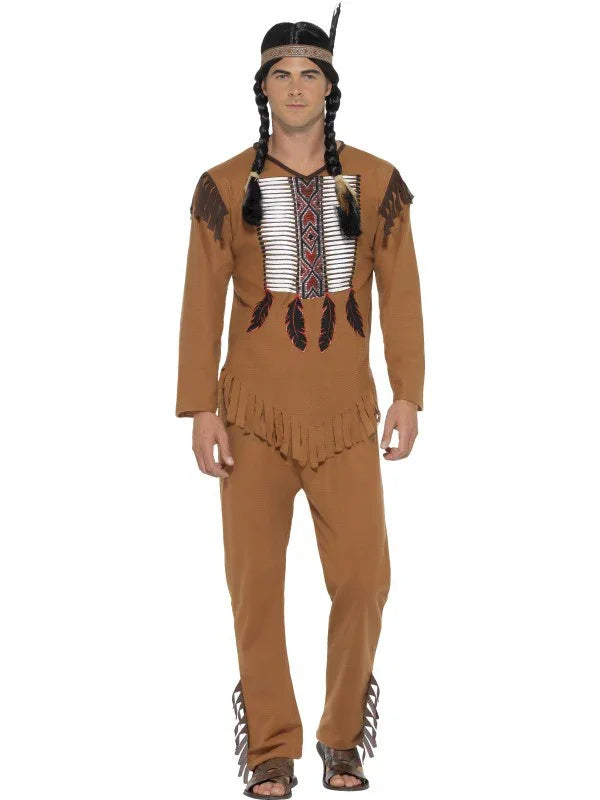 Disfraz de Indio Marrón Claro para Hombre Indios y Vaqueros Smiffys