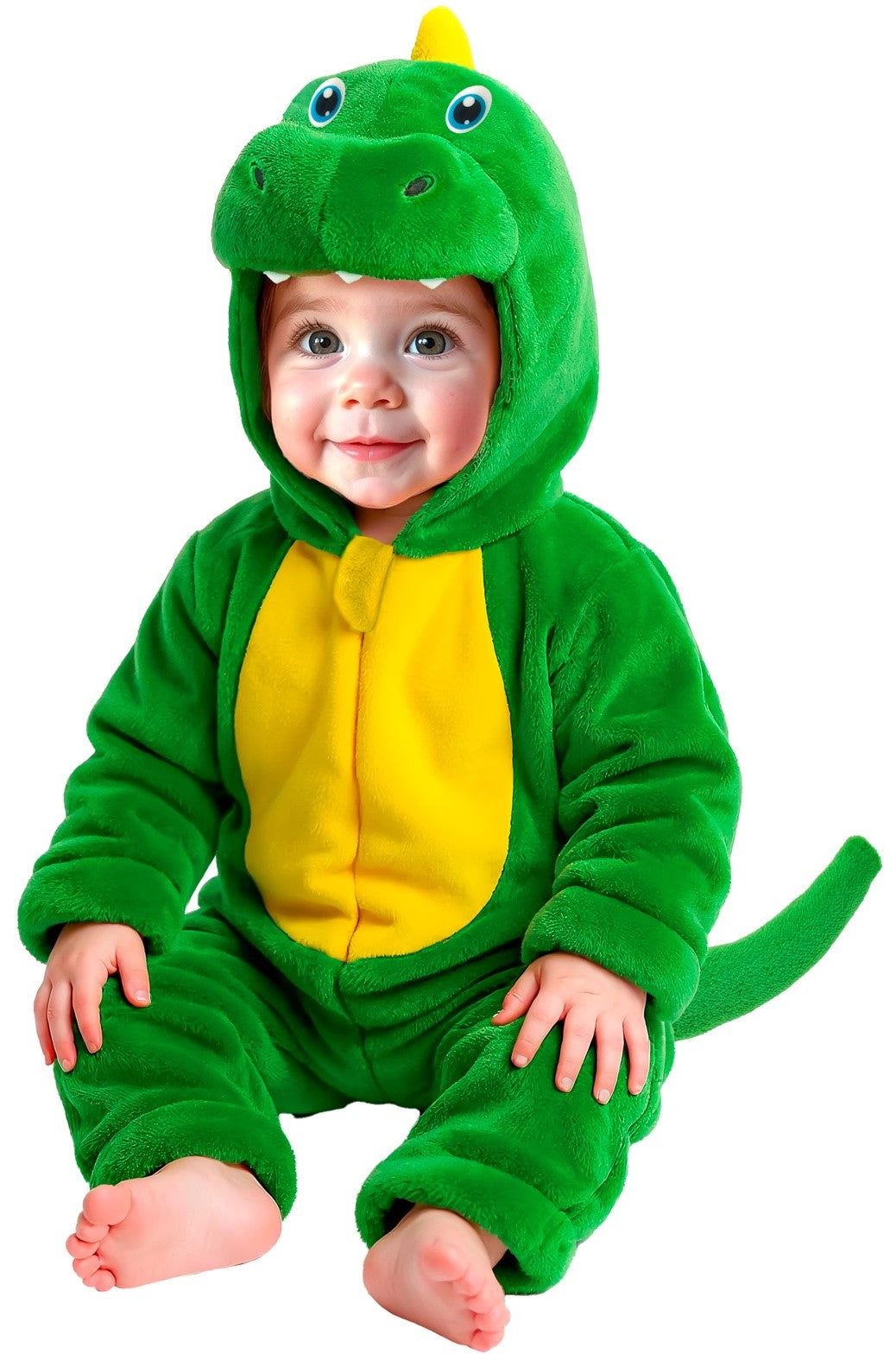 Disfraz de Dinosaurio Verde de Peluche para Bebé