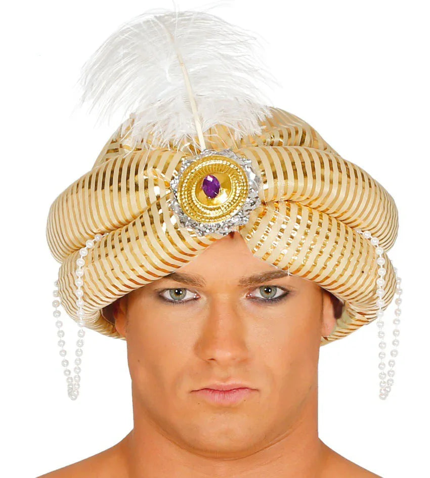 Turbante Árabe Dorado Sombreros y Gorros Guirca