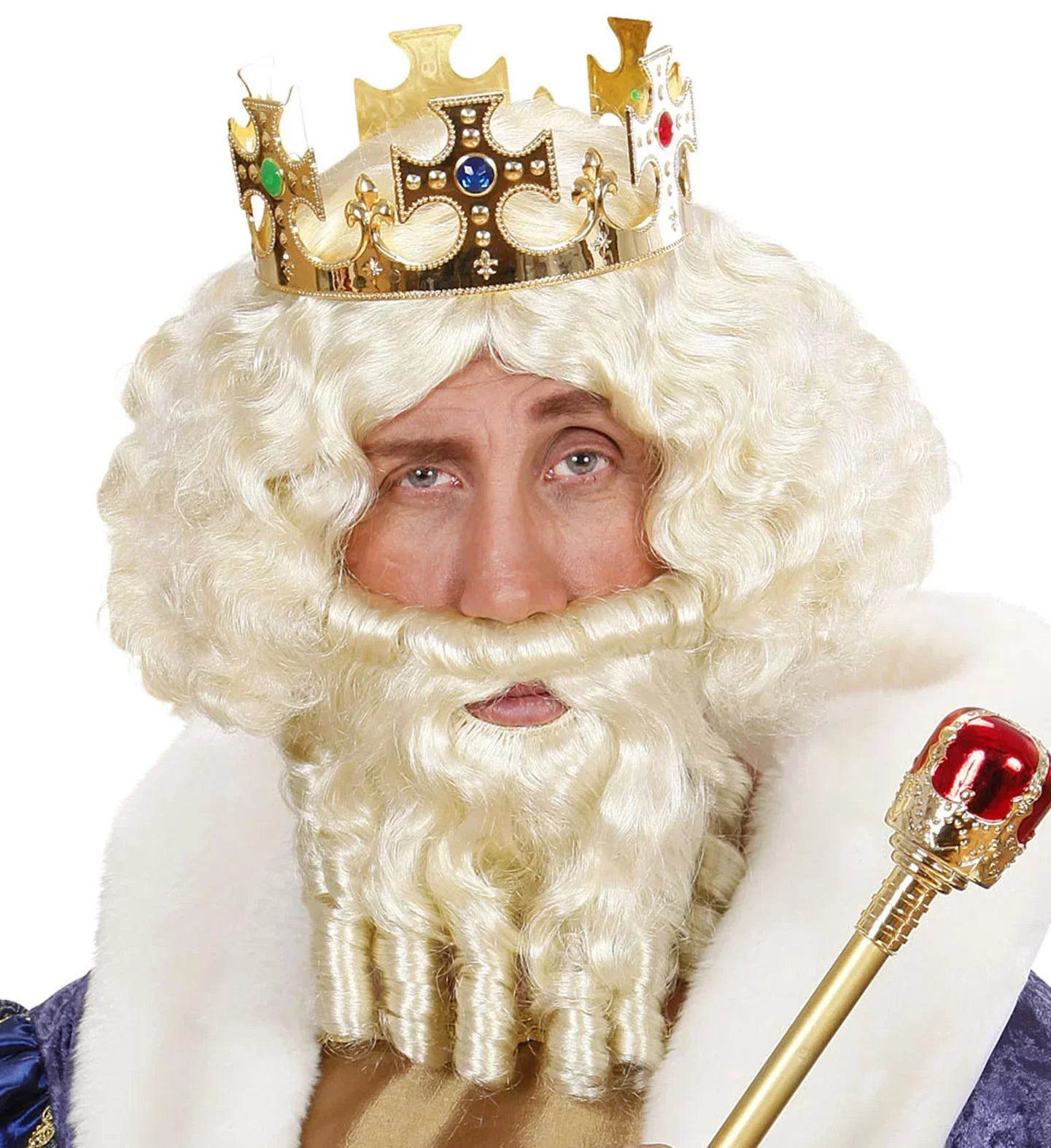 Peluca Rubia con Barba con Tirabuzones COMPLEMENTOS Widmann