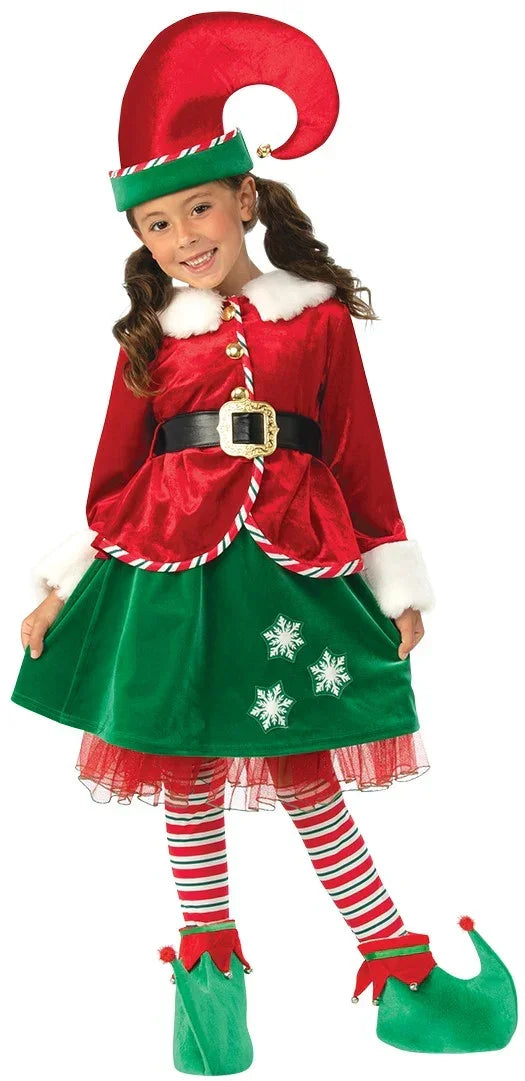 Disfraz de Elfa Navideña Elegante para Niña Elfos Navideños Rubies