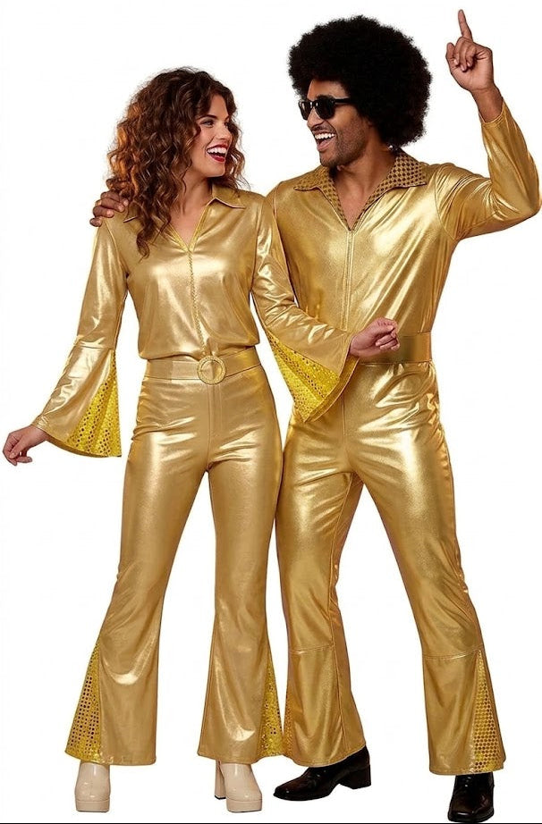 Fatos em Casal de Disco Anos 70 na Cor Ouro
