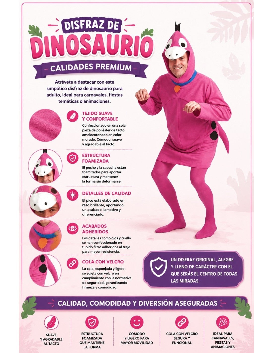 Fato de Dino Picapiedra para Adulto
