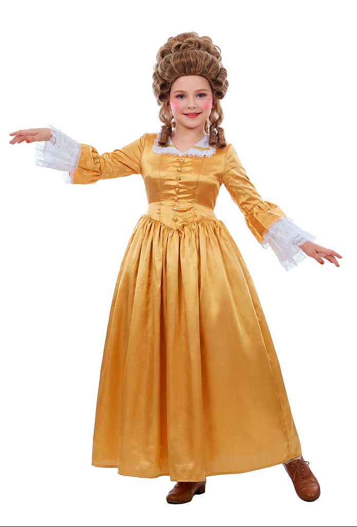 Fato Maria Antonieta na cor Dourada para Menina