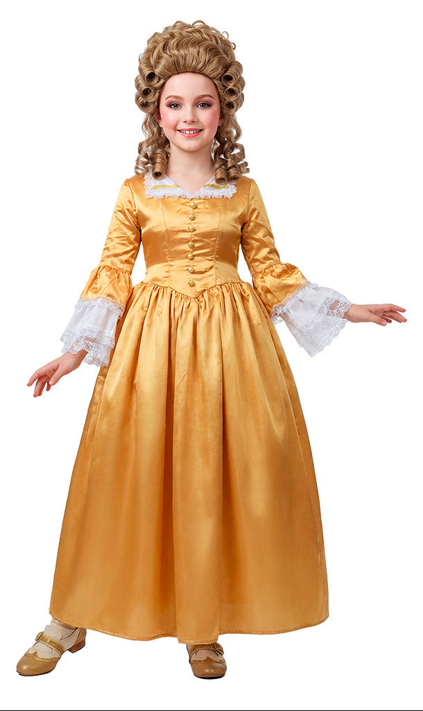Fato Maria Antonieta na cor Dourada para Menina