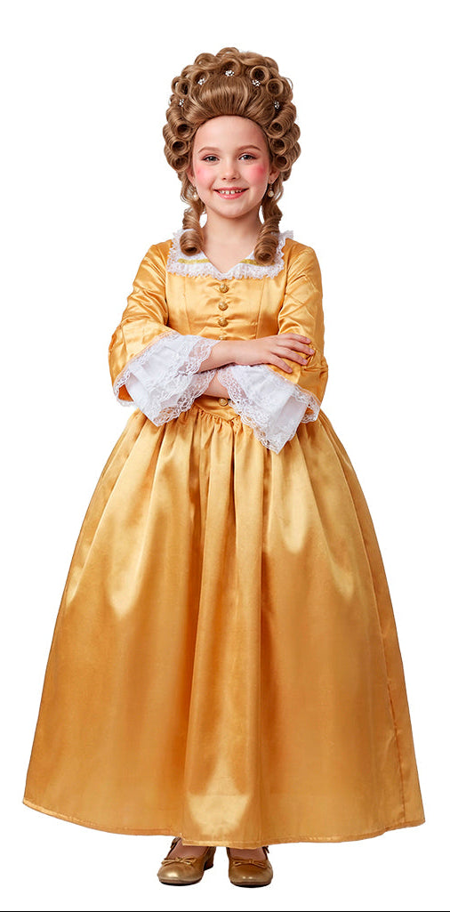 Fato Maria Antonieta na cor Dourada para Menina