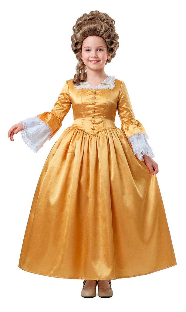 Fato Maria Antonieta na cor Dourada para Menina