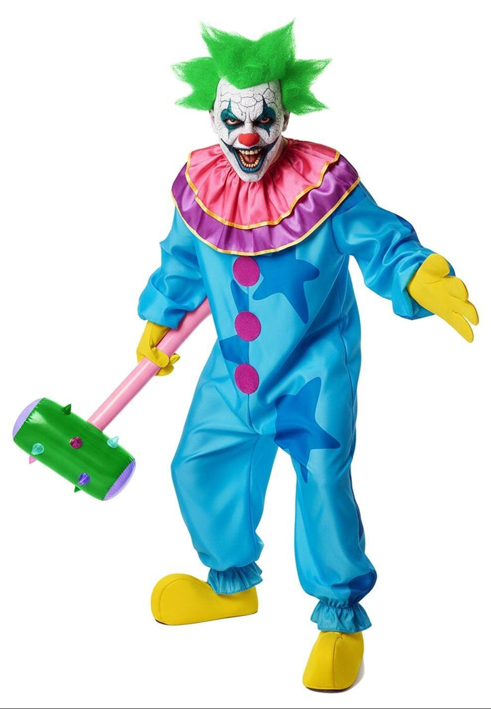 Disfraz Payaso Asesino en Color Azul para Adulto
